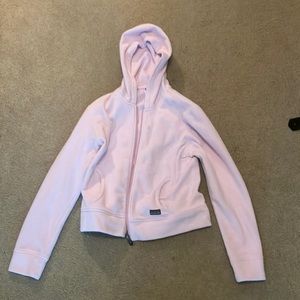 Patagonia zip up sweat shirt. light pink, size small and in great condition!